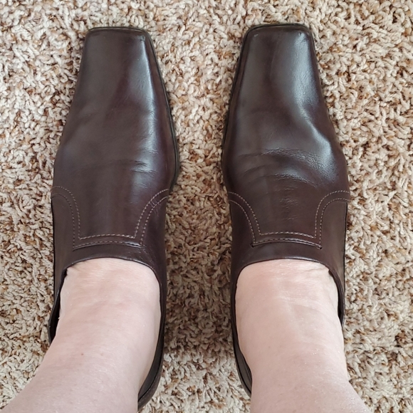 Franco Sarto Brown Square Toe Slip-on Shoes 8.5M - Picture 5 of 6